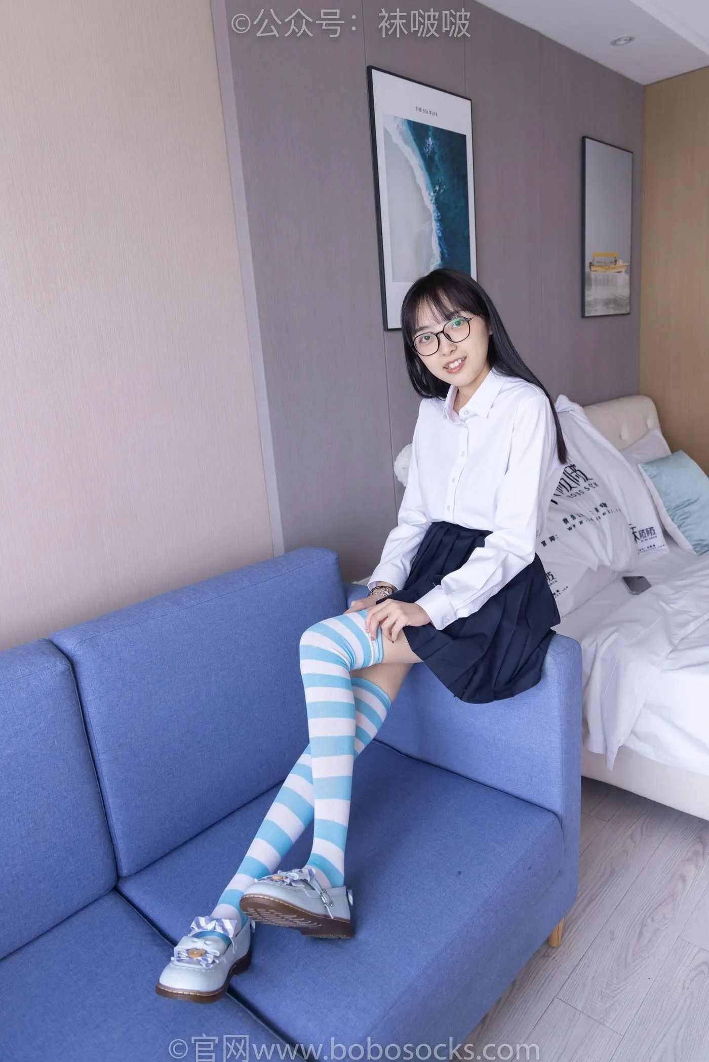 [BoBoSocks袜啵啵]NO.070 稚予-皮鞋、拖鞋、过膝袜、白棉袜 [148P]插图5